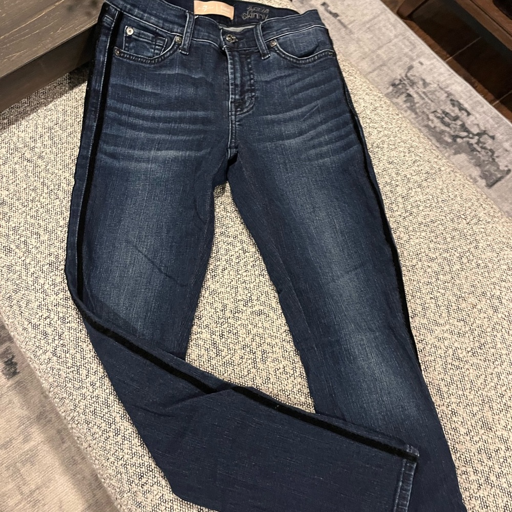 7 for All mankind Dark Blue Women's Jeans with velvet piping